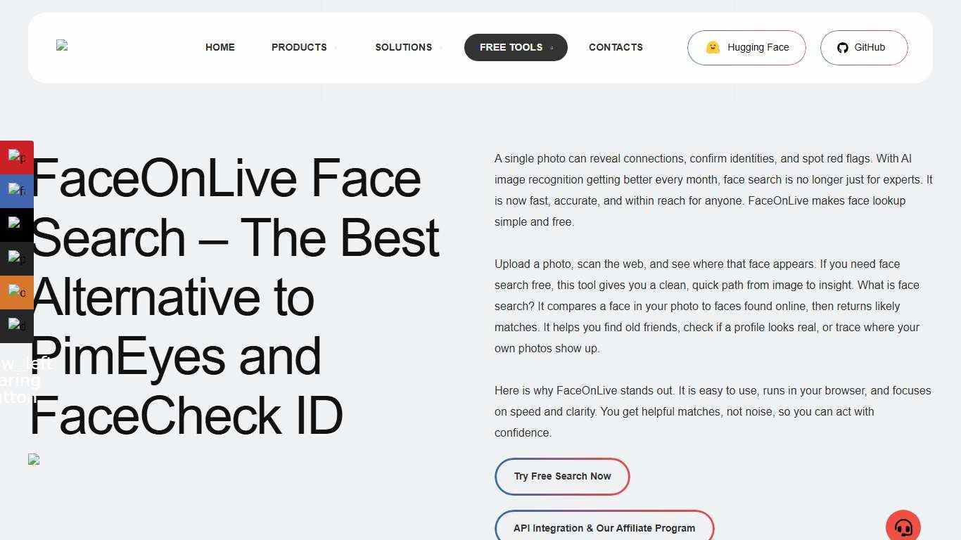 Free Face Search Online - The Best Alternative to PimEyes and FaceCheck ID - FaceOnLive : On-Premises ID Verification & Biometrics Solution Provider