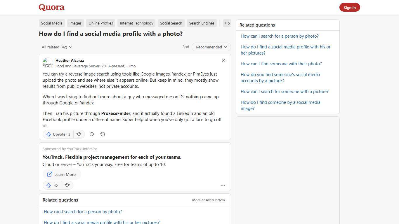 How to find a social media profile with a photo - Quora